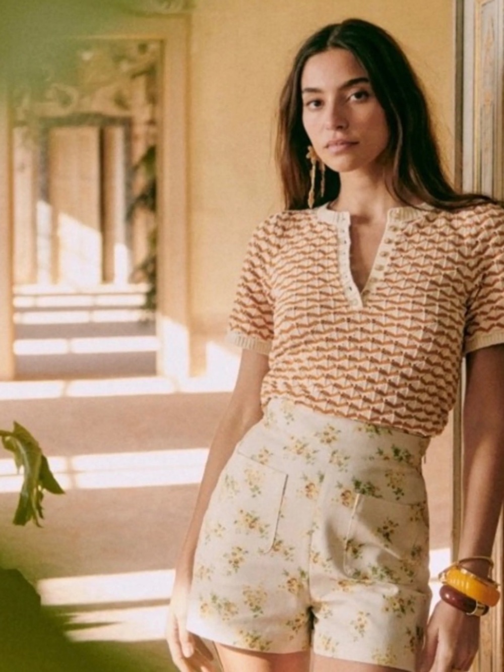 Sezane Kenny Shorts Small Flowers - Size 8/40